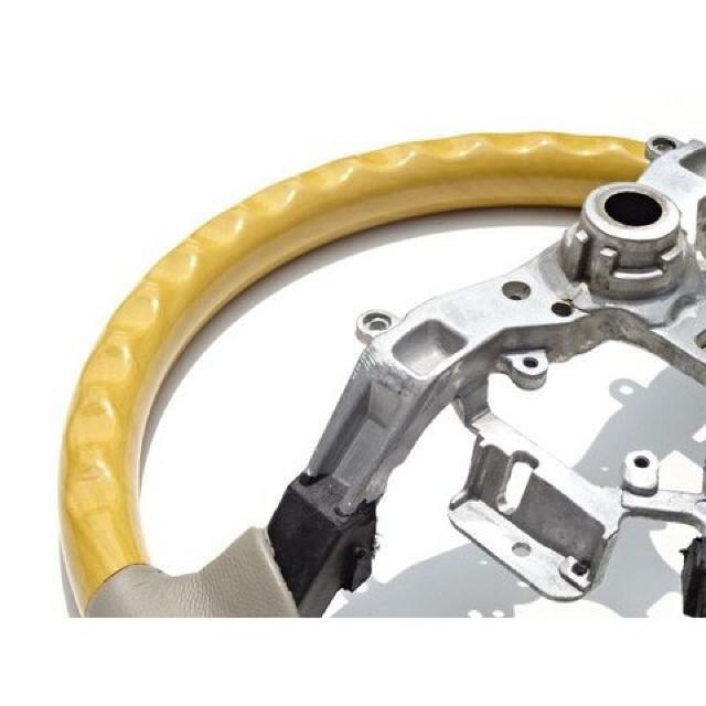 トヨタ 黄木目 イエローウッドxグレーレザー ステアリング エスティマ ACR50 < 自動車/バイク トヨタ 黄木目 イエローウッドxグレーレザー ステアリング エスティマ ACR50 < 自動車/バイク