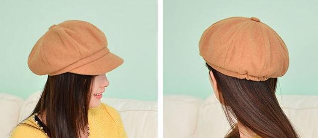 送料無料 レディース 帽子 フエルト 無地 キャスケット ブラウン < 女性ファッション  送料無料 レディース 帽子 フエルト 無地 キャスケット ブラウン < 女性ファッションの