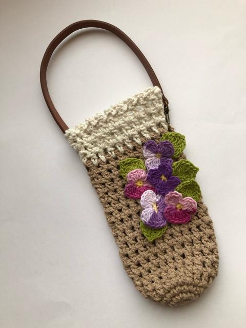 ハンドメイド ポーチ すみれがいっぱい♪ コットン < 女性ファッション  ハンドメイド ポーチ すみれがいっぱい♪ コットン < 女性ファッションの