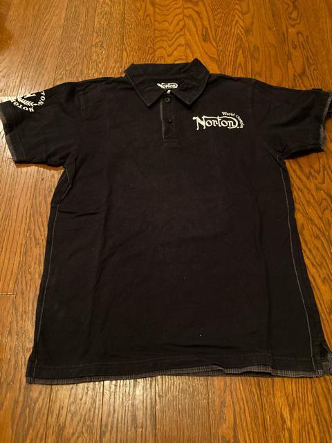 NORTON ノートン ポロシャツ プリント 刺繍 メンズ 古着 ブラック バイカー アメカジ  < 男性ファッション  NORTON ノートン ポロシャツ プリント 刺繍 メンズ 古着 ブラック バイカー アメカジ   < 男性ファッションの
