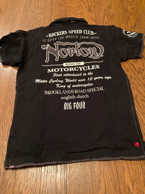 NORTON ノートン ポロシャツ プリント 刺繍 メンズ 古着 ブラック バイカー アメカジ  < 男性ファッション  NORTON ノートン ポロシャツ プリント 刺繍 メンズ 古着 ブラック バイカー アメカジ  < 男性ファッションの