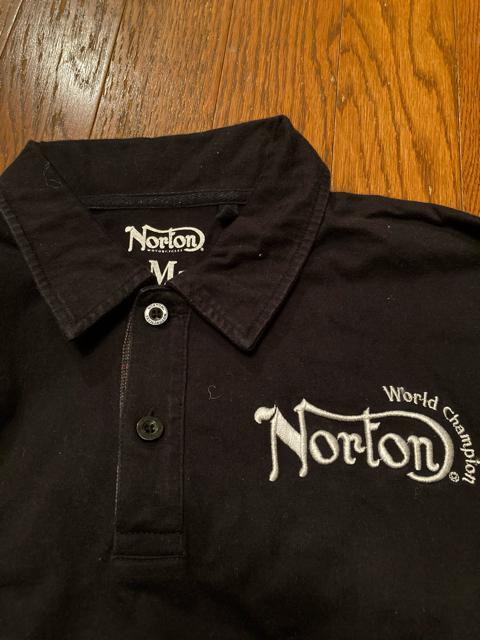 NORTON ノートン ポロシャツ プリント 刺繍 メンズ 古着 ブラック バイカー アメカジ  < 男性ファッション  NORTON ノートン ポロシャツ プリント 刺繍 メンズ 古着 ブラック バイカー アメカジ  < 男性ファッションの