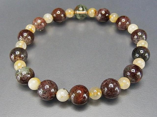 金運仕事運レッドガーデンクォーツ8mm強ゴールドルチルクォーツ天然石ブレスレット < 女性アクセサリー/時計  金運仕事運レッドガーデンクォーツ8mm強ゴールドルチルクォーツ天然石ブレスレット < 女性アクセサリー/時計の