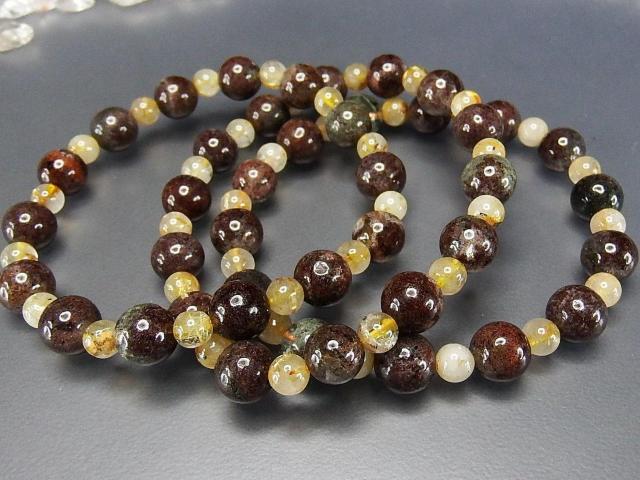 金運仕事運レッドガーデンクォーツ8mm強ゴールドルチルクォーツ天然石ブレスレット < 女性アクセサリー/時計  金運仕事運レッドガーデンクォーツ8mm強ゴールドルチルクォーツ天然石ブレスレット < 女性アクセサリー/時計の