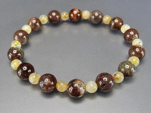 金運仕事運レッドガーデンクォーツ8mm強ゴールドルチルクォーツ天然石ブレスレット < 女性アクセサリー/時計  金運仕事運レッドガーデンクォーツ8mm強ゴールドルチルクォーツ天然石ブレスレット < 女性アクセサリー/時計の