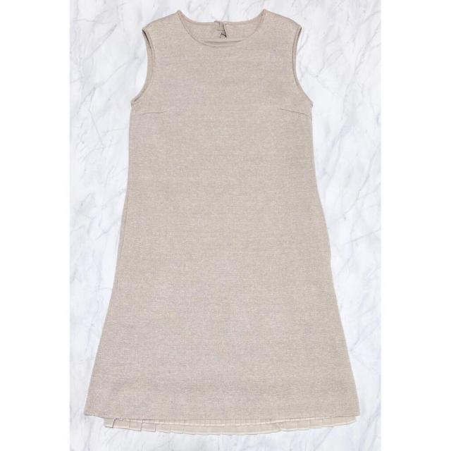 フォクシーFOXEY リネンニットワンピース ラメベージュ#38 < ブランド フォクシーFOXEY リネンニットワンピース ラメベージュ#38 < ブランドの