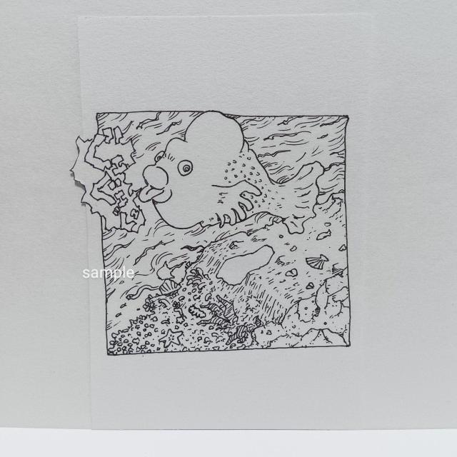 オリジナルイラスト 手描きイラスト ぐェぐェぐェ お魚くん モノクロ アート ハンドメイド 絵 原画 自作 アナログ インテリア < アニメ/コミック/キャラクター  オリジナルイラスト 手描きイラスト ぐェぐェぐェ お魚くん モノクロ アート ハンドメイド 絵 原画 自作 アナログ インテリア  < アニメ/コミック/キャラクターの