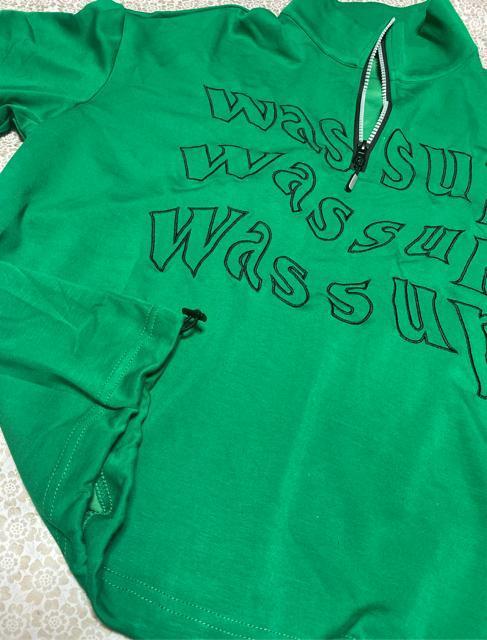 刺繍英字柄 フロントジップ tシャツ カットソー グリーン 大きいサイズ < 女性ファッション 刺繍英字柄 フロントジップ tシャツ カットソー グリーン 大きいサイズ < 女性ファッションの