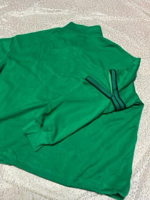 刺繍英字柄 フロントジップ tシャツ カットソー グリーン 大きいサイズ < 女性ファッション 刺繍英字柄 フロントジップ tシャツ カットソー グリーン 大きいサイズ < 女性ファッションの