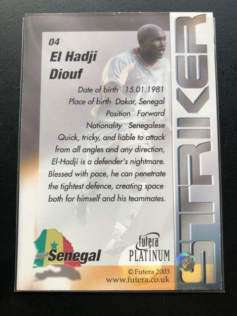 2003futera・PLATINUM/NO-04・セネガル代表・エル=ハツジ・ディウフ < トレーディングカード  2003futera・PLATINUM/NO-04・セネガル代表・エル=ハツジ・ディウフ < トレーディングカードの