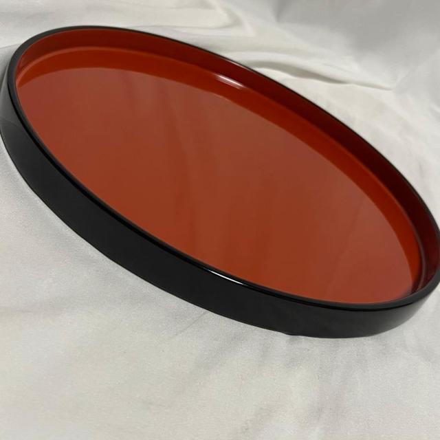 未使用 輪島塗 お盆 Φ25.5cm 丸型 丸盆 無地 黒 内朱塗 漆塗 漆器 < インテリア/ライフ 未使用 輪島塗 お盆 Φ25.5cm 丸型 丸盆 無地 黒 内朱塗 漆塗 漆器 < インテリア/ライフの