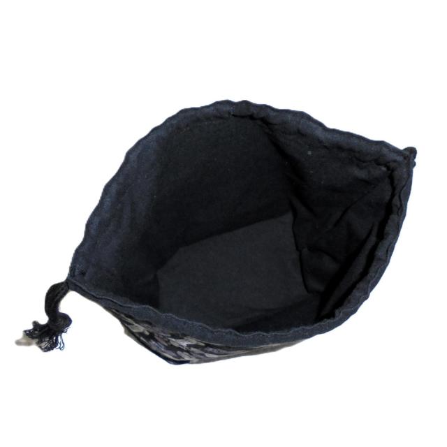 【底マチ幅が広い巾着】◆BONE◆犬おやつ・黒×黒◆裏地あり巾着 < 女性ファッション 【底マチ幅が広い巾着】◆BONE◆犬おやつ・黒×黒◆裏地あり巾着 < 女性ファッションの