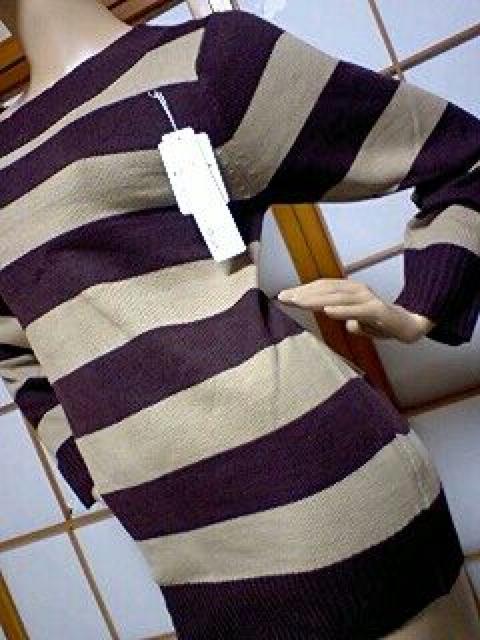 激カワッ(*^-^)ラウンドボーダーニットトップス。*セーター < 女性ファッション  激カワッ(*^-^)ラウンドボーダーニットトップス。*セーター < 女性ファッションの