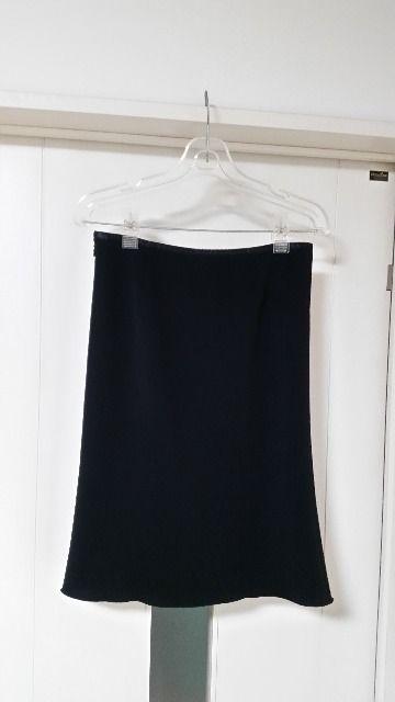 美品 ラストシーン シャーリング入り膝丈スカート 黒 M < 女性ファッション  美品 ラストシーン シャーリング入り膝丈スカート 黒 M < 女性ファッションの