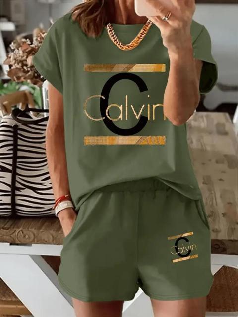 超お買い得1690円★プリント半袖トップと伸縮性のあるウエストポケットショーツ女性用2ピースセット USAサイズS(日本サイズL) < 女性ファッション  超お買い得1690円★プリント半袖トップと伸縮性のあるウエストポケットショーツ女性用2ピースセット USAサイズS(日本サイズL) < 女性ファッションの