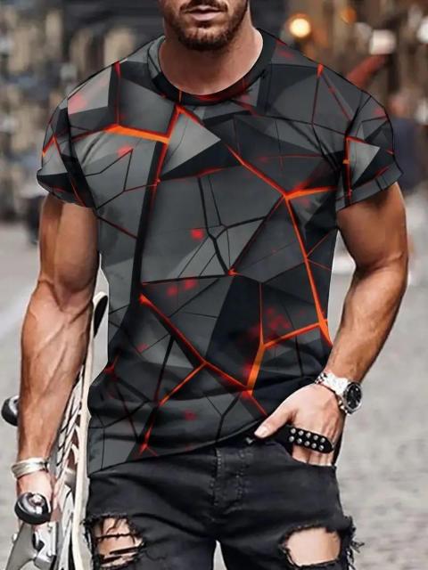 超お買い得990円★メンズ  インスパイアード 3DアブストラクトプリントTシャツ  USAサイズM(日本サイズXL相当) < 男性ファッション  超お買い得990円★メンズ  インスパイアード 3DアブストラクトプリントTシャツ  USAサイズM(日本サイズXL相当)  < 男性ファッションの