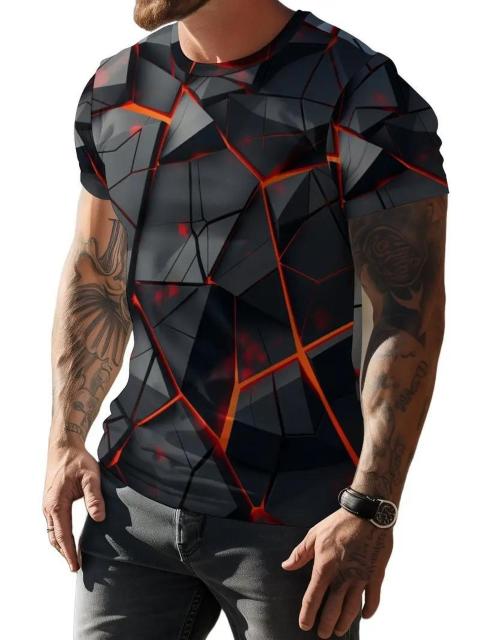 超お買い得990円★メンズ  インスパイアード 3DアブストラクトプリントTシャツ  USAサイズM(日本サイズXL相当) < 男性ファッション  超お買い得990円★メンズ  インスパイアード 3DアブストラクトプリントTシャツ  USAサイズM(日本サイズXL相当) < 男性ファッションの