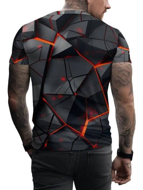 超お買い得990円★メンズ  インスパイアード 3DアブストラクトプリントTシャツ  USAサイズM(日本サイズXL相当) < 男性ファッション  超お買い得990円★メンズ  インスパイアード 3DアブストラクトプリントTシャツ  USAサイズM(日本サイズXL相当) < 男性ファッションの