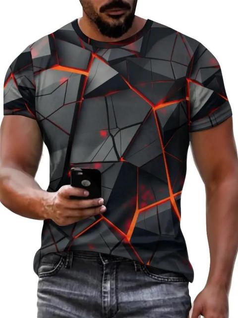 超お買い得990円★メンズ  インスパイアード 3DアブストラクトプリントTシャツ  USAサイズM(日本サイズXL相当) < 男性ファッション  超お買い得990円★メンズ  インスパイアード 3DアブストラクトプリントTシャツ  USAサイズM(日本サイズXL相当) < 男性ファッションの