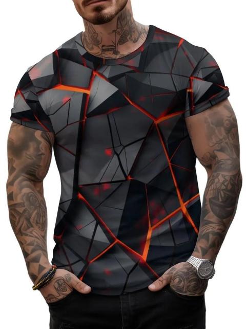 超お買い得990円★メンズ  インスパイアード 3DアブストラクトプリントTシャツ  USAサイズM(日本サイズXL相当) < 男性ファッション  超お買い得990円★メンズ  インスパイアード 3DアブストラクトプリントTシャツ  USAサイズM(日本サイズXL相当) < 男性ファッションの
