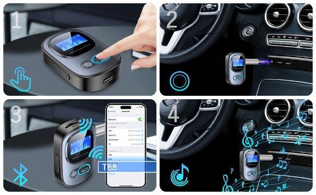 ★Bluetoothトランスミッターデジタルディスプレイ/TFカード 3つのモード★ < 自動車/バイク ★Bluetoothトランスミッターデジタルディスプレイ/TFカード 3つのモード★ < 自動車/バイク