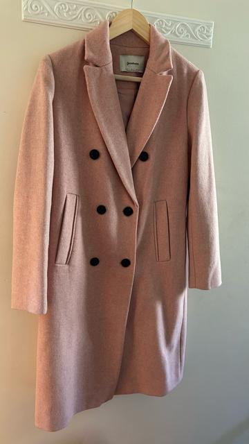 ストラディバリウス ダブルブレスト ロングコート ピンク S < 女性ファッション ストラディバリウス ダブルブレスト ロングコート ピンク S < 女性ファッションの