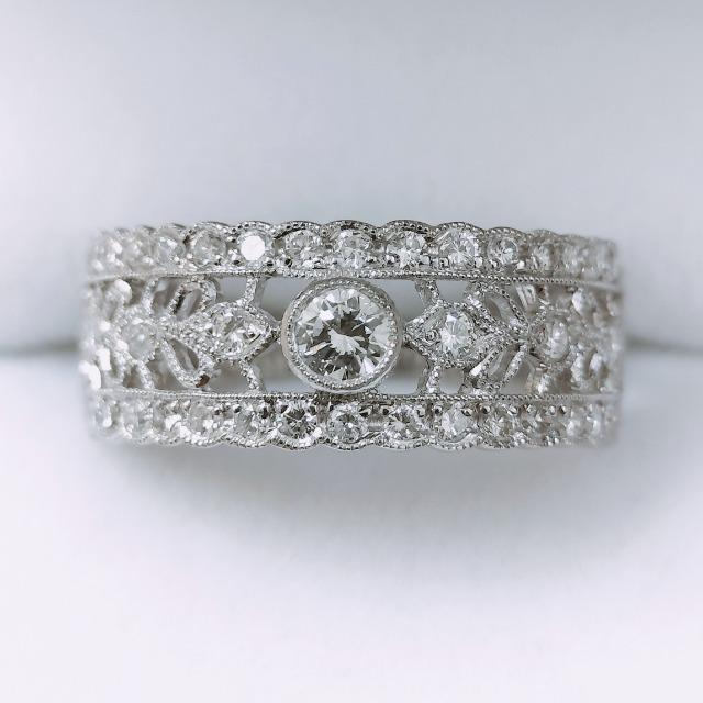 �_�C�������h ���[�X�� �~���ł� �����O Pt950 0.54ct 5.9g  �� �����A�N�Z�T���[/���v�� 