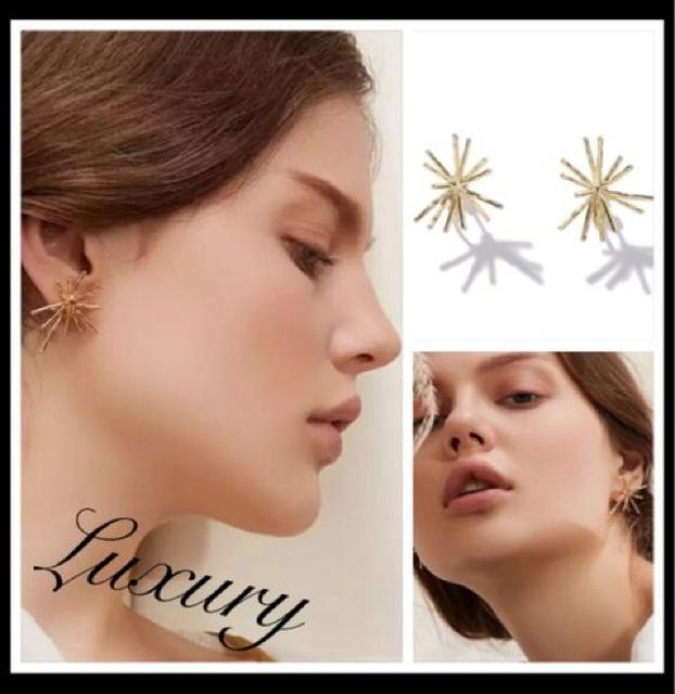 Luxury【新品未使用】スパークパーツピアス●金ゴールド●花火 フラワー花●メタルピアス < 女性アクセサリー/時計  Luxury【新品未使用】スパークパーツピアス●金ゴールド●花火 フラワー花●メタルピアス  < 女性アクセサリー/時計の