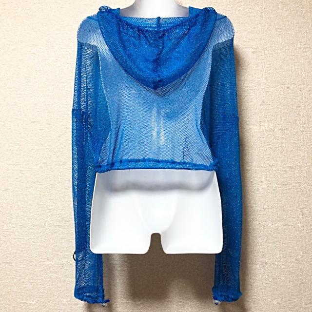 【新品】袖チェッカー柄ラインラメ入メッシュプルパーカー < ブランド  【新品】袖チェッカー柄ラインラメ入メッシュプルパーカー < ブランドの