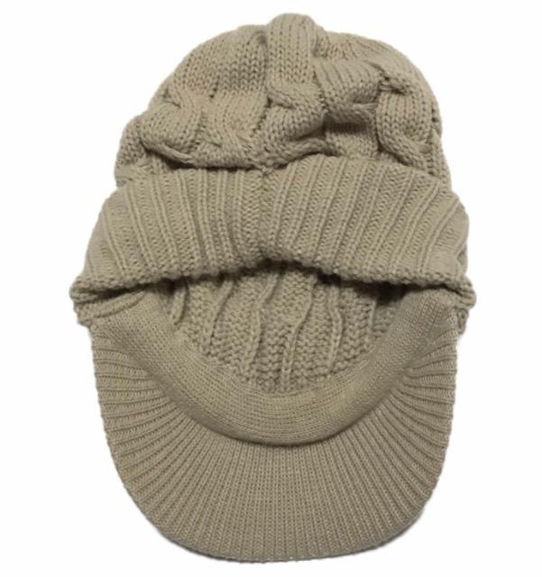 キャスケット帽子〓ツバ付きニット帽〓ベージュ〓美品〓 < 女性ファッション キャスケット帽子〓ツバ付きニット帽〓ベージュ〓美品〓 < 女性ファッションの