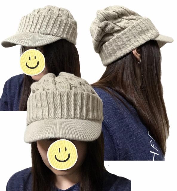 キャスケット帽子〓ツバ付きニット帽〓ベージュ〓美品〓 < 女性ファッション キャスケット帽子〓ツバ付きニット帽〓ベージュ〓美品〓 < 女性ファッションの