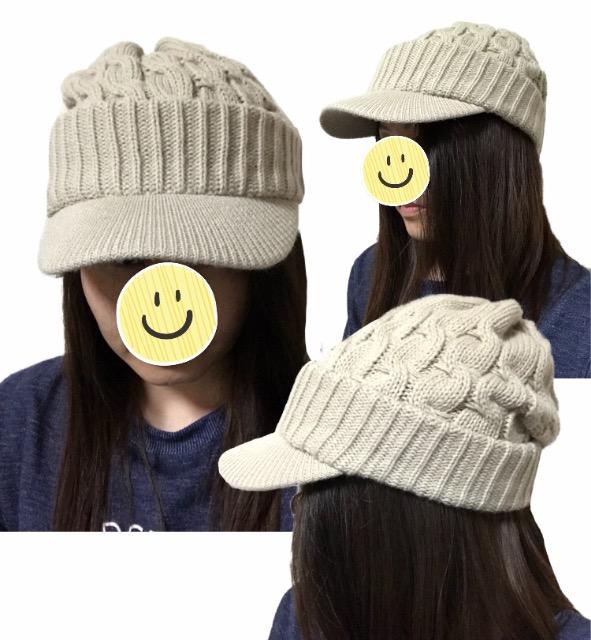 キャスケット帽子〓ツバ付きニット帽〓ベージュ〓美品〓 < 女性ファッション キャスケット帽子〓ツバ付きニット帽〓ベージュ〓美品〓 < 女性ファッションの