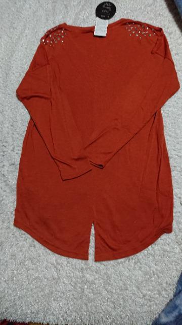 新品大きいサイズLL 肩スタッズ使い、オレンジ色長丈ワンピース 後ろ長め < 女性ファッション  新品大きいサイズLL 肩スタッズ使い、オレンジ色長丈ワンピース 後ろ長め < 女性ファッションの