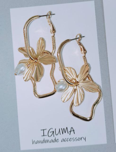 ハンドメイド フープピアス ゴールド < 女性ファッション  ハンドメイド フープピアス ゴールド  < 女性ファッションの