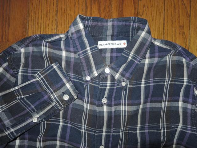 HEAD PORTER PLUS ヘッドポータープラス + チェックシャツ M 紫系 長袖 薄手 < ブランド  HEAD PORTER PLUS ヘッドポータープラス + チェックシャツ M 紫系 長袖 薄手 < ブランドの