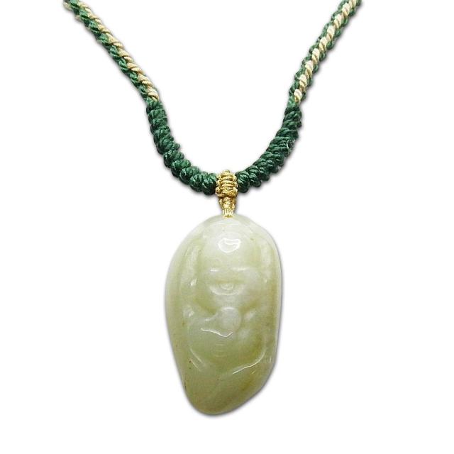 一点物和田玉天然石手彫り布袋様仏像小木綿紐ネックレスUK1-7-09RYZa < 女性アクセサリー/時計  一点物和田玉天然石手彫り布袋様仏像小木綿紐ネックレスUK1-7-09RYZa  < 女性アクセサリー/時計の