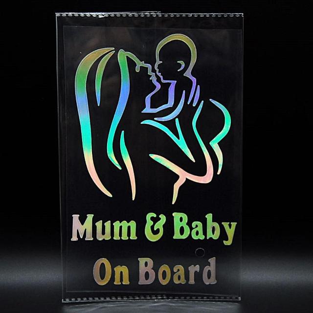 ママと赤ちゃん用 カーステッカー ホログラム Mum & Baby On Board 車用ステッカー Baby in car < 自動車/バイク ママと赤ちゃん用 カーステッカー ホログラム Mum & Baby On Board 車用ステッカー Baby in car < 自動車/バイク