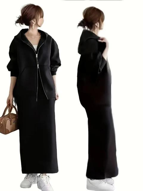 爆ヤス3290円★新春秋フード付きジッパースウェータージャケット+スカート2ピーススーツ USAサイズM(日本サイズL相当)グレー < 女性ファッション 爆ヤス3290円★新春秋フード付きジッパースウェータージャケット+スカート2ピーススーツ USAサイズM(日本サイズL相当)グレー < 女性ファッションの