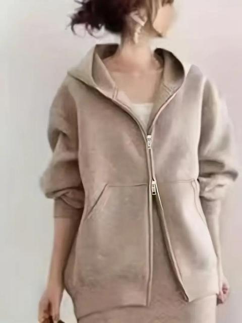 爆ヤス3290円★新春秋フード付きジッパースウェータージャケット+スカート2ピーススーツ USAサイズM(日本サイズL相当)グレー < 女性ファッション 爆ヤス3290円★新春秋フード付きジッパースウェータージャケット+スカート2ピーススーツ USAサイズM(日本サイズL相当)グレー < 女性ファッションの