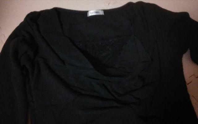 CHANMEAL 黒 ニット 五分 美品 < 女性ファッション CHANMEAL 黒 ニット 五分 美品 < 女性ファッションの