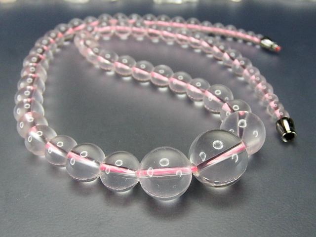 透明度良好ローズクォーツ糸ネックレス天然石恋愛運208-010a < 女性アクセサリー/時計  透明度良好ローズクォーツ糸ネックレス天然石恋愛運208-010a < 女性アクセサリー/時計の