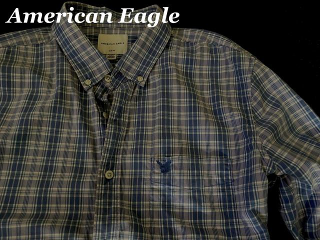 【American Eagle】アメリカンイーグル Vintage Washed ボタンダウンシャツ US−XL/Blue < ブランド 【American Eagle】アメリカンイーグル Vintage Washed ボタンダウンシャツ US−XL/Blue < ブランドの