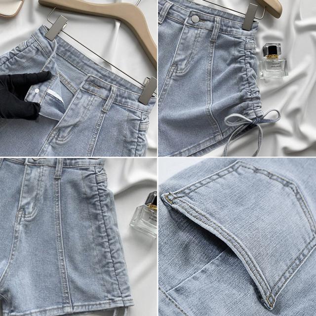 送料無料 新品 ドロスト デニムショートパンツ 夏 美脚 < 女性ファッション  送料無料 新品 ドロスト デニムショートパンツ 夏 美脚 < 女性ファッションの