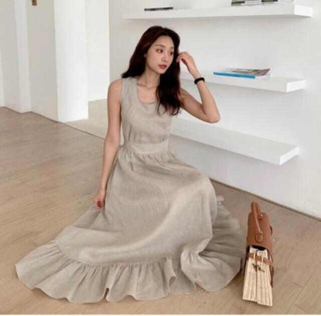 BIRTHDAYBASHBBバースデーバッシュバッククロスリネンワンピースロングマキシリボンオープンバックシャンベージュ < 女性ファッション BIRTHDAYBASHBBバースデーバッシュバッククロスリネンワンピースロングマキシリボンオープンバックシャンベージュ < 女性ファッションの