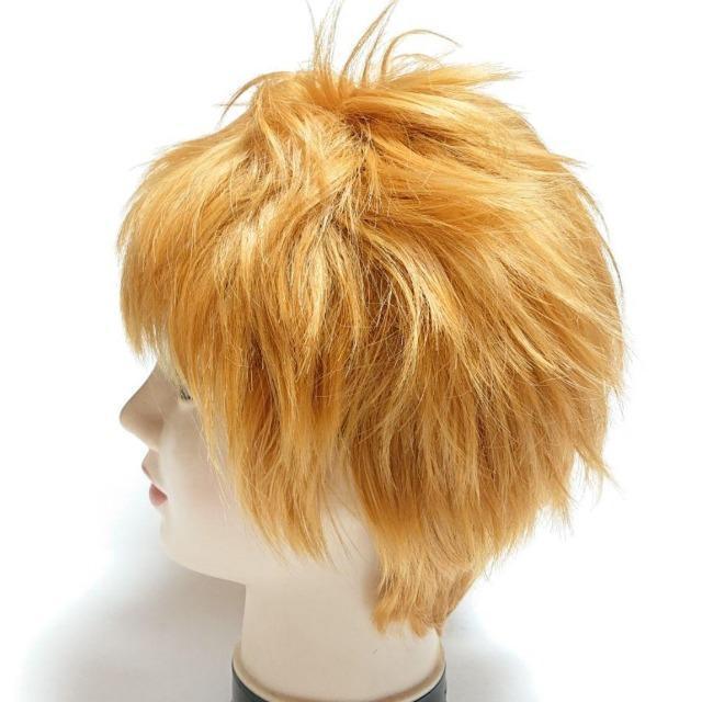 耐熱 ベリーショート カール ウィッグ オレンジゴールド コスプレ ハロウィン 仮装 短髪 < 女性ファッション 耐熱 ベリーショート カール ウィッグ オレンジゴールド コスプレ ハロウィン 仮装 短髪 < 女性ファッションの