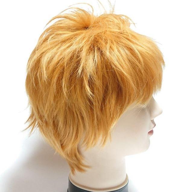 耐熱 ベリーショート カール ウィッグ オレンジゴールド コスプレ ハロウィン 仮装 短髪 < 女性ファッション 耐熱 ベリーショート カール ウィッグ オレンジゴールド コスプレ ハロウィン 仮装 短髪 < 女性ファッションの