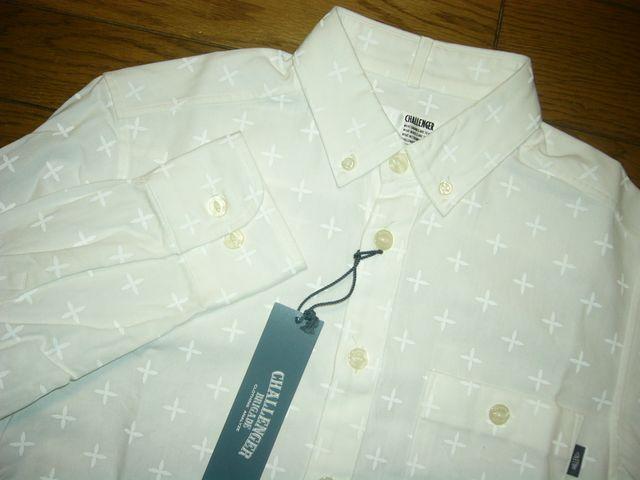 新品CHALLENGERチャレンジャークロスドット柄シャツ白S < 男性ファッション 新品CHALLENGERチャレンジャークロスドット柄シャツ白S < 男性ファッションの