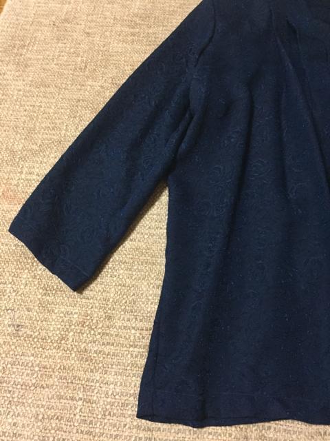 437.新品☆バラ柄織ロングジャケット 羽織☆ネイビー☆サイズL < 女性ファッション  437.新品☆バラ柄織ロングジャケット 羽織☆ネイビー☆サイズL < 女性ファッションの