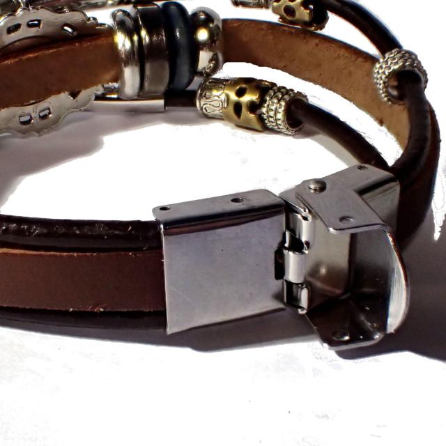 三連 ターコイズブルー レザーブレスレット 茶色 インディアン アクセサリー バングル リストバンド < 男性アクセサリー/時計  三連 ターコイズブルー レザーブレスレット 茶色 インディアン アクセサリー バングル リストバンド < 男性アクセサリー/時計の