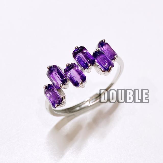 高品質 0.3ct×6 6宝石 アメジスト リング < 女性アクセサリー/時計  高品質 0.3ct×6 6宝石 アメジスト リング  < 女性アクセサリー/時計の